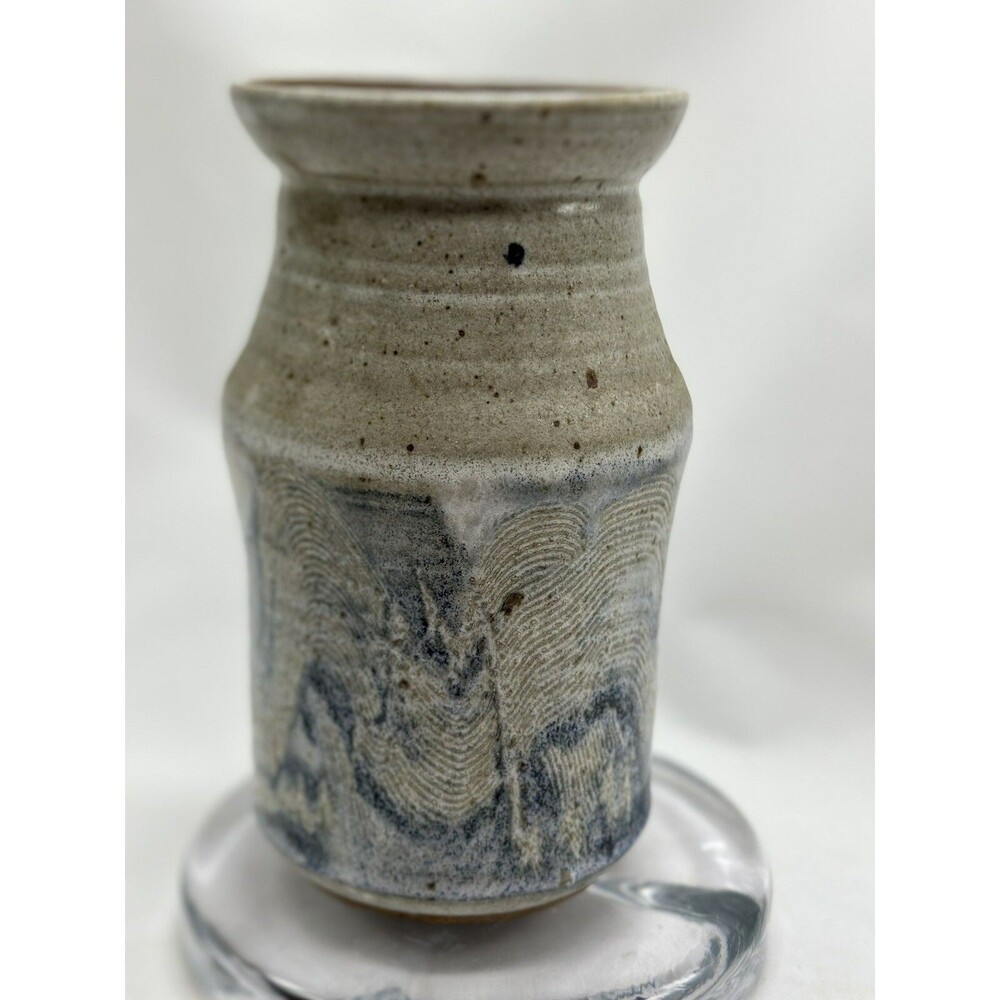 Art Pottery Signed Abstract Design Multi Color Glaze Vase Vessel Stunning